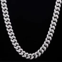 Benutzerdefinierte Hot Sale Sterling Silber Hip Hop 20 mm kubanische Kette Moissanit Diamant Iced Out Halskette