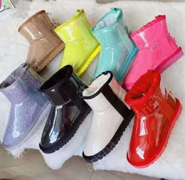 2023 Designer australian classic clear mini boots australia women winter snow fur girls Kid men satin boot ankle booties snows Half Knee Short Motion design UJG