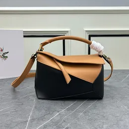 Lyxdesigner väska äkta läder handväska axel hink kvinna topp spegel kvalitet mode kvinnor koppling totes crossbody cowhide geometry klassisk fyrkantig väska