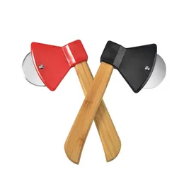 أدوات الخضار الفاكهة AX Bamboo Handle Pizza Cutter Rotating Blade Home Kitchen Cutting Tool Buvent Wholesale Drop