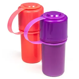Räucherkräutermühlen aus Kunststoff mit Vorratsglas, Behälterflaschen und Mahlfunktion, 3-teilig, abnehmbar, handmechanisch, mit Handringen, Farben mischen