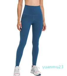 Leggings High midja höftlyftning av yogabyxor med inbyggd ficksportssport Gymkläder kvinnor som löpande träningsbisar strump