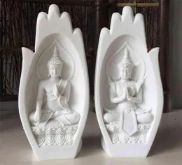 2PCSSet zandsteen palm Boeddha -standbeeld woonkamer decoratie boeddha sculpturen noordelijke Europa home decor budha figurines 2104142433392