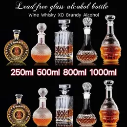 Bicchieri da vino 250 - 1000 ml Bottiglia dispenser di lusso in vetro sigillato Wisky per alcol Brandy Boccetta sottovuoto Accessori bar Feste in stock 231107