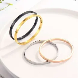 Simple Style Smooth Clasp with Cool Wind 4mm Wide Couple Colorless Bracelet Plain Ring