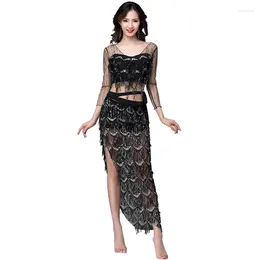Stage Wear Belly Dance Top Hip Scarf Set Sexy Performance Costumes Suit Carnaval Disfraces Adults Tenue Spectacle Jupe Gitane