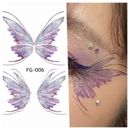 Tatuaże klatki piersiowej Glitter Gradient Bloski skrzydła motyla