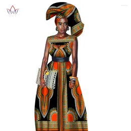 Roupas étnicas Tradicionais Mulheres Africanas Imprimir Cera Vestidos Longos Personalizados para África Dashiki WY1871