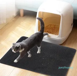 ペット猫のリッターマット防水EVA二重層猫のごみわがんペットのごみ55マットクリーンパッド製品猫のアクセサリー用のクリーンパッド製品