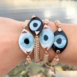Charm-Armbänder Charm-Armbänder Evil Eye-Armband für Frauen, Schmuck, trendiger türkischer Schmuck, böhmische Freundschaft, Psera-Zopf Dhgarden Dhuoo
