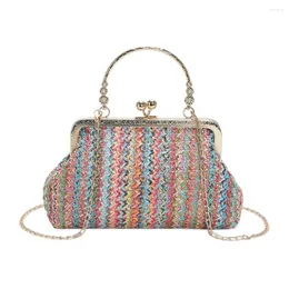 Evening Bags Women Fashion Satchel Colourful Clutch Straw Girl High-quality Large Bag Casual Hasp For Summer Beach Vacation