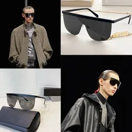 2023 Neue Designer-Sonnenbrille im Show-Stil für Herren, modisch, Dekoration, Spiegel, Temperament, einteilig, gebogener Spiegel, coole Wellenmaskenbrille CL40308