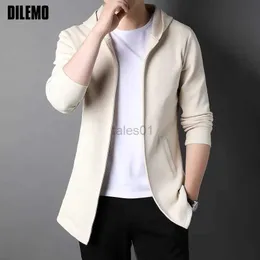 Männer Jacken DILEMO Mäntel High-End Neue Marke Designer Casual Mode Koreanischen Stil Zipper Jacken Für Männer Einfarbig mit kapuze Männer Clotheszln231108