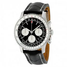 Men Watch NAVITIMER 1 1884 46mm Quartz Chronograph movement Small dial working with buttons leather watches244g