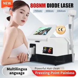 2024 Dispositivo di depilazione laser 808NM Macchina laser a diodi 755/1064 / 808nm 3 lunghezze d'onda Cura del corpo Strumento di ringiovanimento della pelle femminile per la depilazione professionale