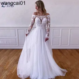 Partykleider LAYOUT NICEB Dentel Tul Hochzeitskleid Applikationen Lang Seve Robe de Marie Böhme Illusion Zurück Knöpfe Brautpartykleider 0408H23