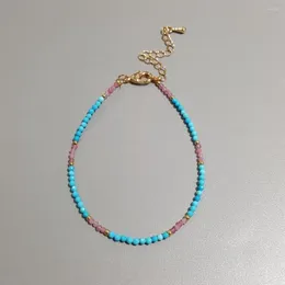 Strand lii ji real stone turquoises lapis lazuli peridots labradorite pink tourmalines bracelet 1pcs