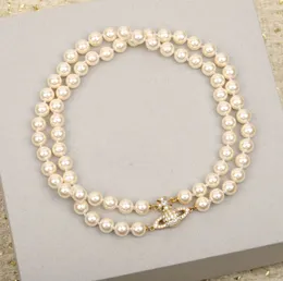 Designer Anhänger Halsketten Brief Vivian Colliers Luxus Frauen Mode Schmuck Metall Perlen Halskette cjeweler Westwood fdgfrt94