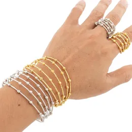 Collana Orecchini Set Dubai Braccialetti con anello per donna Bracciale placcato oro marocchino Gioielli in rame Regalo per festa di nozze nigeriana