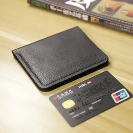 محفظة جلدية أصلية غير رسمية للرجال محفظة تصميم فاخر قصير حامل بطاقة رفيعة