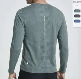 LU MEN YOGA Outfit Sports Long Sleeve T-Shirt Mens Sport Style Training Litness Clothes مرنة مرنة العربات الرياضية الجافة السريعة بالإضافة إلى أوستفغ.