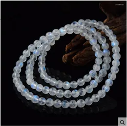 Strand 2023 Ly Natural Blue Light Moonstone Crystal 108 Pray Beads Armband 4mm Fashion Women Men Stone