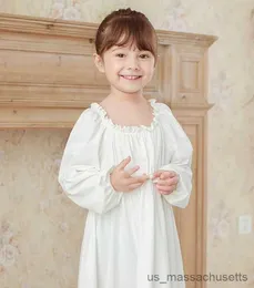 Pajamas Children Girl's Lolita Dress Princess Sleepshirts Vintage Stringy Selvedge Nightgowns.Victorian Kids Nightdress Lounge Pajamas R231108