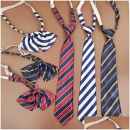 Ties Straight Hair Childrens Tie Middle School Student Bow Suit Uniform Striped Drop Delivery Baby, Kids Maternity Accessories Dhsid