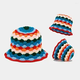 Berets Japanese Literature And Art Niche Crocheted Knitted Basin Hat Autumn Winter Women's Fashion Warm Versatile Bucket Cap