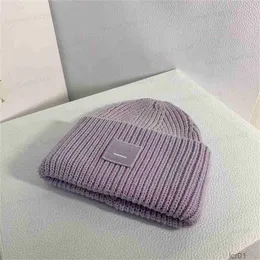 Czapka czapka czapka czapka jesienna zima moda AC unisex damska kwadratowa warstwa podwójna warstwa ciepła skulies wełniana dzianina wysokiej jakości bonnetip0f