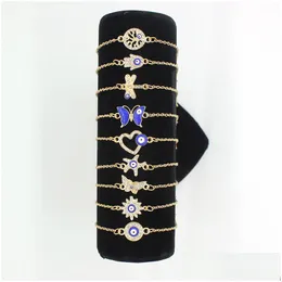 Charmarmband guldpläterade strass ondska ögon charm armband för kvinnliga gåvor nya lyckliga smycken familj skydd smycken dhgarden dh624