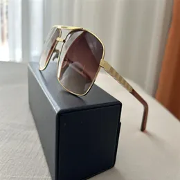 Luxury Fashion Classic 0259 Solglasögon för män Metal Square Gold Frame UV400 Unisex Designer Vintage Style Attitude Solglasögon Pro214b