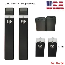 Personalizza penna Vape usa e getta da 1,0 ml 280mah Batteria ricaricabile Olio denso Dispositivo vaporizzatore vuoto USA STOCK Servizio notturno Qualità promessa