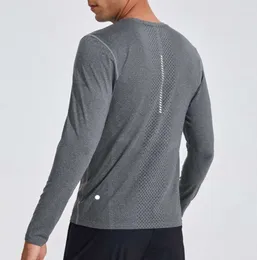 الرجال Lu Yoga Outfit Sports Long Sleeve T-Shirt Mens Sport Shirts Training Litness Clothes مرنة مرونة في العربات الرياضية الجافة بالإضافة إلى حجم 5XL Arture Atmosphere 3333