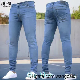 Men's Jeans Mens Pants Pure Color Stretch Jeans Casual Slim Fit Work Trousers Ma Vintage Wash Plus Size Pencil Pants Skinny Jeans for Men 0408H23