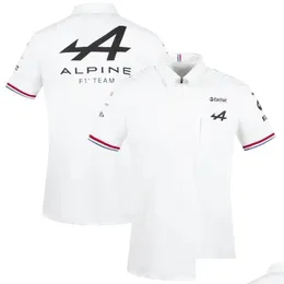 Motorcycle Apparel Motorsport Alpine F1 Team Aracing Tshirt White Black Breathable Teamline Short Sleeve Shirt Car Fan Clothing Drop Dhelq