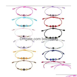 Charm Bracelets Charm Bracelets Evil Blue Eye Bracelet Colorf Handmade Crystal Bead Braided Rope For Women Girls Friendship Jewelry Wh Dhpm1