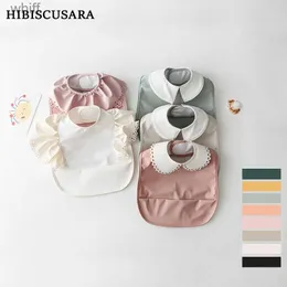 Śliniaki Burp Znane ubrania dziecięce śliniaki Ins Nordic Style Infant Chłopca Wodoodporna miękka PU BIB Posiłek Zabezpieczenie Bekrocie z kieszenią Łatwe Cleanl231108