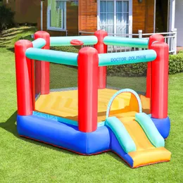 Mäktig uppblåsbar studshus Castle Jumper Moonwalk med Flower Mini Slide for Kids Outdoor Indoor Bouncer Jumping Toddler Pentagon Trampoline Outdoor Play Fun Fun