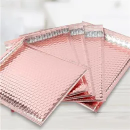 Envelopes de espuma em ouro rosado, sacos auto-selados, folha de alumínio, envelopes acolchoados com bolha, com saco de envio poli, cvxje