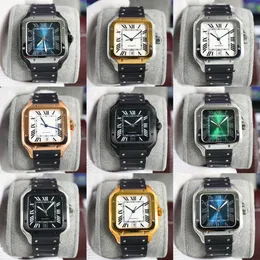 Ca Square Watch 40mm Cenevre Orijinal Kuvars Saat Kauçuk Band Paslanmaz Çelik Kılıf Moda Lüks Erkekler Saat Spor Erkekler Saat Montre De Luxe Fabrika Hediyesi LB Jason 007