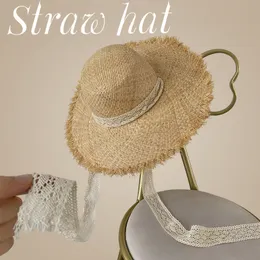 Förälder barn stil stråhattar lafite sun hatt sommarvävd breda ristkapslar solskyddsmedel semester strandhatt för vuxna barn