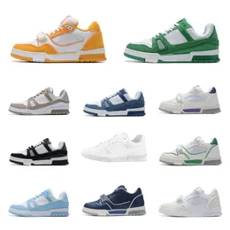 Sandals Luxury Designer Mens Womens Casual Shoes Trainer Sneaker Triple White Pink Sky Blue Black Green Yellow Low Mens Sneakers Women Trainers Sneakers EUR 36-45 s01