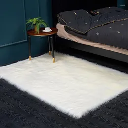Carpets Faux Fur Sheepskin Carpet For Living Room White Bedroom Rugs Long Plush Rectangular Decoration Gray Balcony Cushion Mat