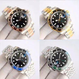 Luksusowy projektant zegarek GMT Automatyczny ruch Zegarek 40 mm 904L Pasek ze stali nierdzewnej Ceramiczne wybieranie Wodoodporne szafir