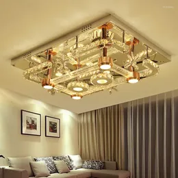 Tavan Işıkları Iwhd K9 Kristal Paslanmaz Çelik Plafonnier Led Modern Lamba Yatak Odası Ev Aydınlatma Armatürleri Parlak