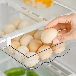 Kitchen Storage Refrigerator Drawer Egg Box Organizer Transparent Fridge Bin Containers For Pantry Freezer