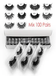 الرموش بأكملها 20304050100 أزواج 3D Mink Lashes Natural Mink Makeup Cilios False في Bulk5052424