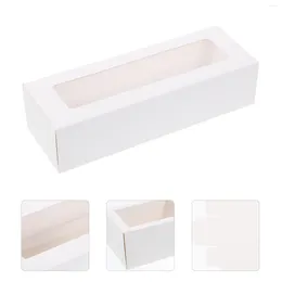 Контейнеры на вынос Коробки для макарон с прозрачным окном Упаковочная коробка для шоколадного торта Десерты Кексы 10 шт. (маленькая белая бумага