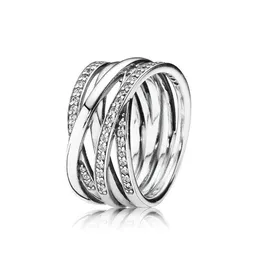 100% 925 Sterling Silber RING mit Kubikzirkon Originalverpackung Passend für Pandora Fashion Ringe zum Valentinstag im europäischen Stil Jewelry2540